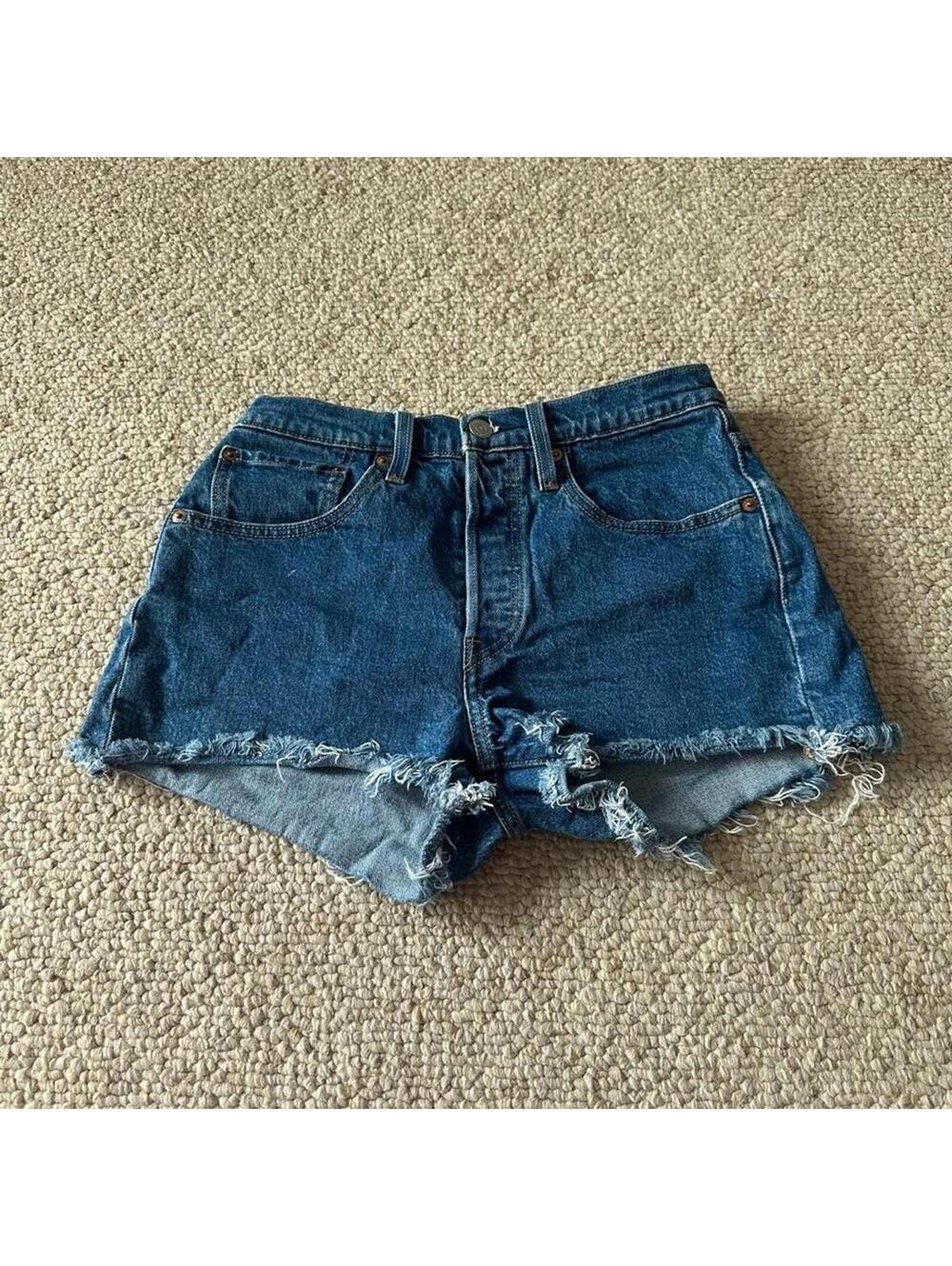Levi's 501 blue denim shorts